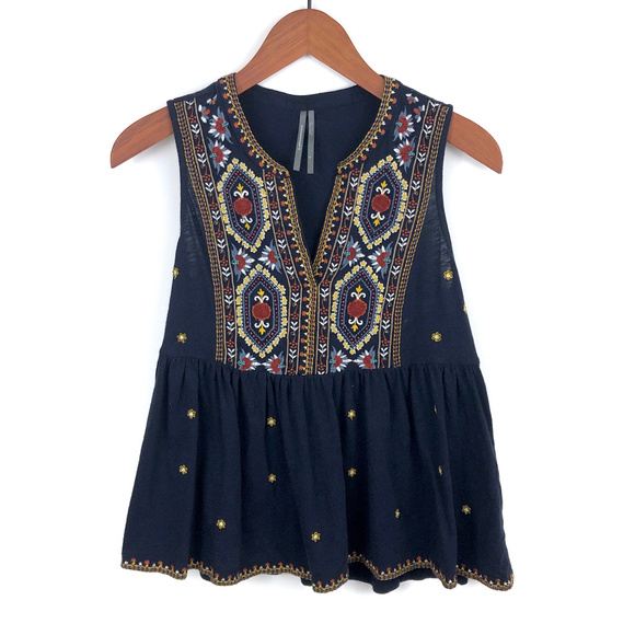 by Anthropologie Embroidered Sleeveless Top - Picture 1 of 5
